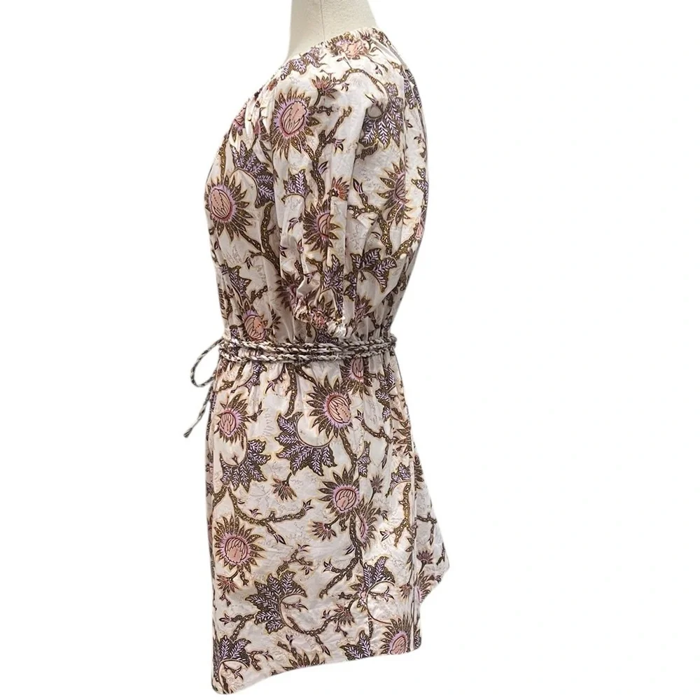 A.L.C. Adelaide Floral Tie Waist Puff Sleeve Mini Dress SZ 10 - Picture 10 of 15